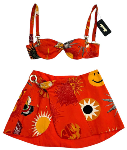 UPCYCLED - MOSCHINO ORANGE SUN PRINT 2 PIECE