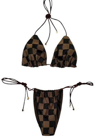 UPCYCLED - FENDI CHECKED BIKINI SET