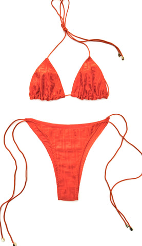 Orange Fendi Monogram Bikini