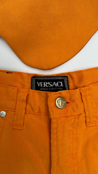 Orange Versace Corset Skirt Set