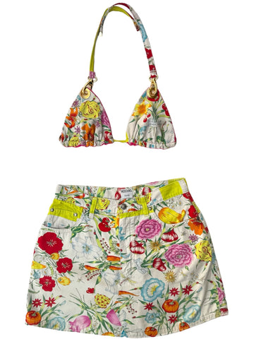 Upcycled - Moschino White Floral Printed Matching Set
