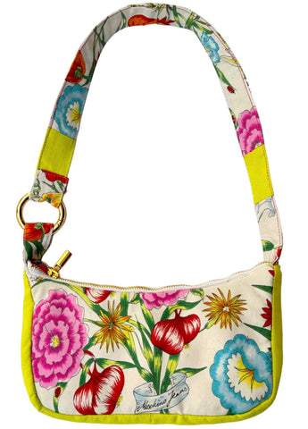 Upcycled Moschino White Floral Print Bag