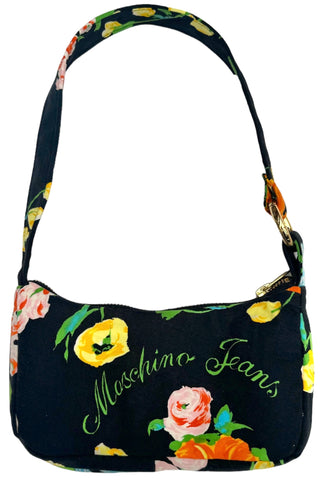 Upcycled Moschino Black Floral Handbag