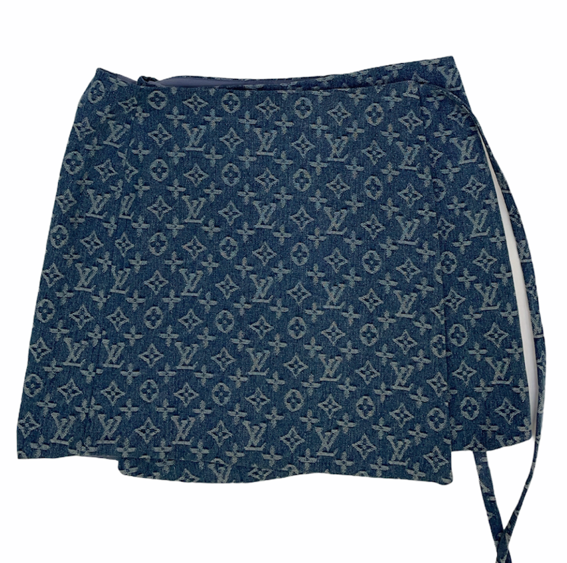LV Monogram Denim Wrap Skirt