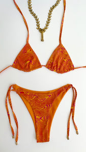 Orange Swirl Printed Bikini