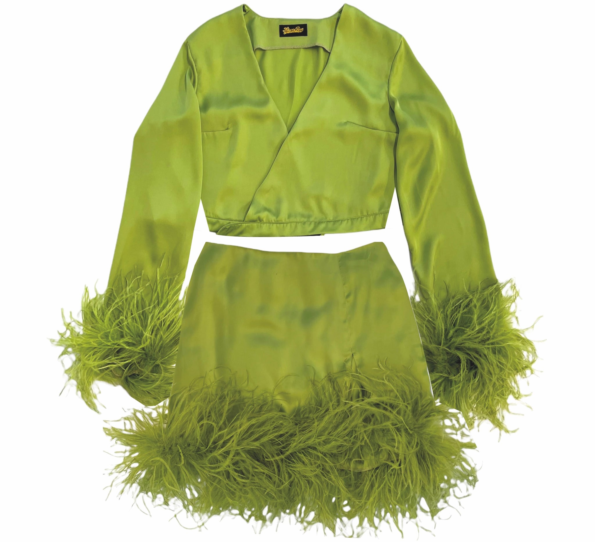 Lime Green Feather Matching Set - PRE ORDER