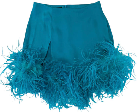 Teal Feather skirt- PRE ORDER