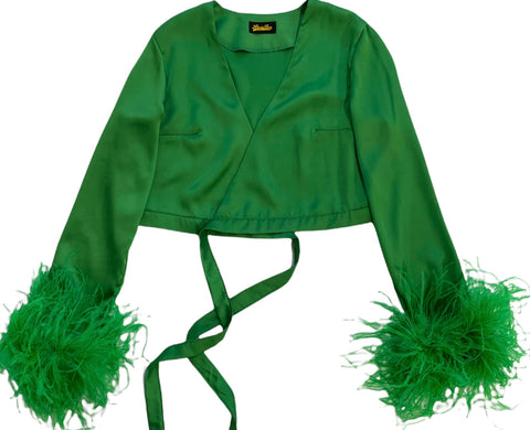 Emerald Green Feather Top - PRE ORDER