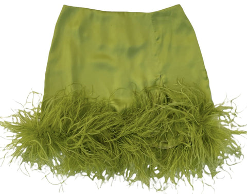 Lime Green Feather Skirt - PRE ORDER