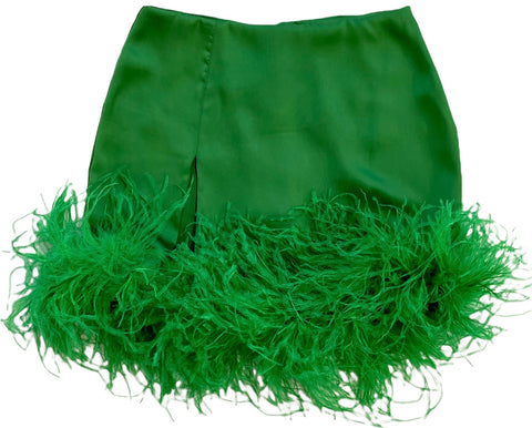 Emerald Green Feather Skirt- PRE ORDER